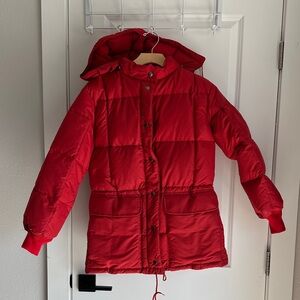 Vintage Eddie Bauer Goose Down Jacket XS Red Puffer Coat